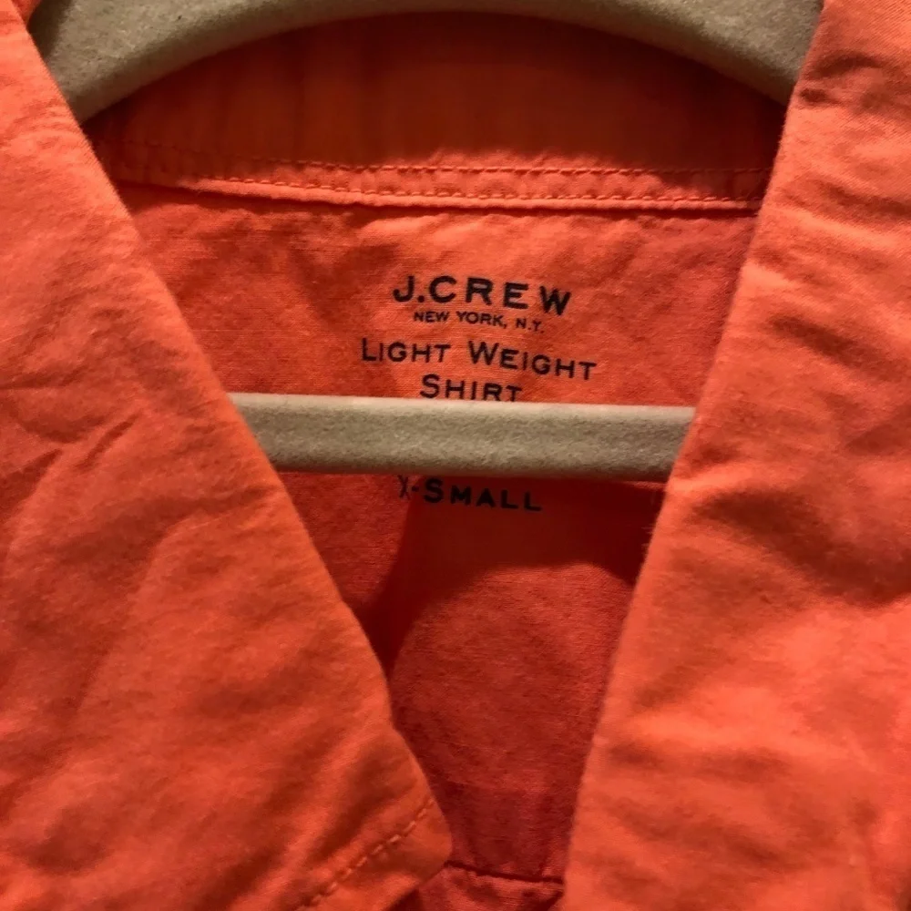 J. Crew Orange Light Weight Button Down Shirt